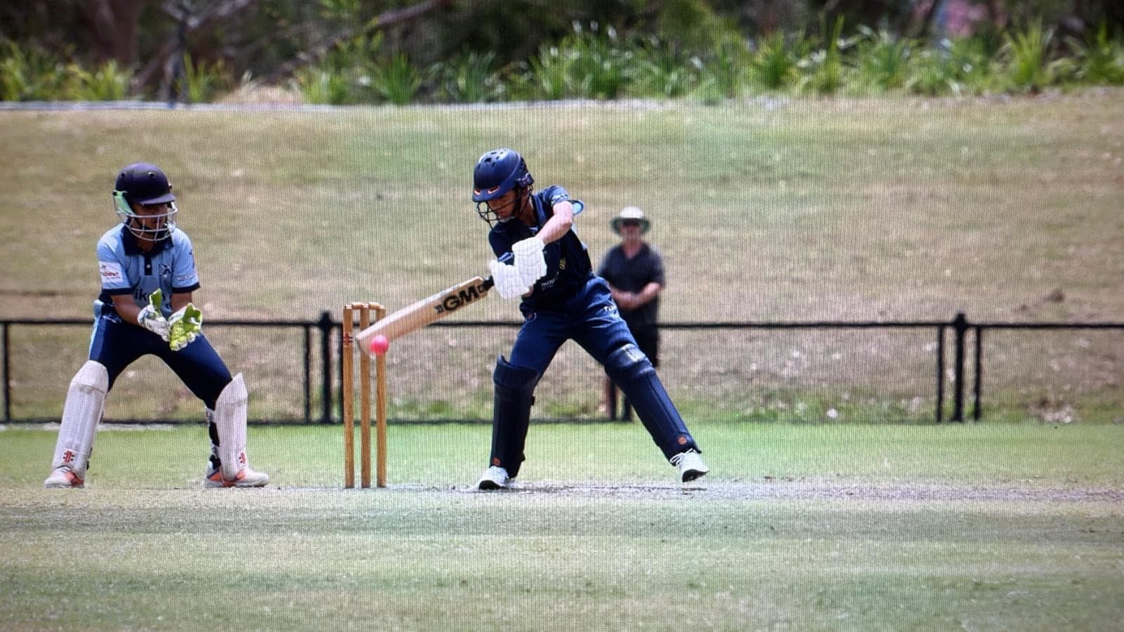 Ethan batting in a junior representative cricket match